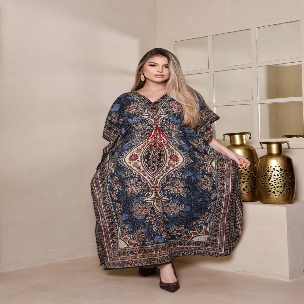 VESTIDO LONGO FEMININO KAFTAN INDIANO ELEGANTE B1515