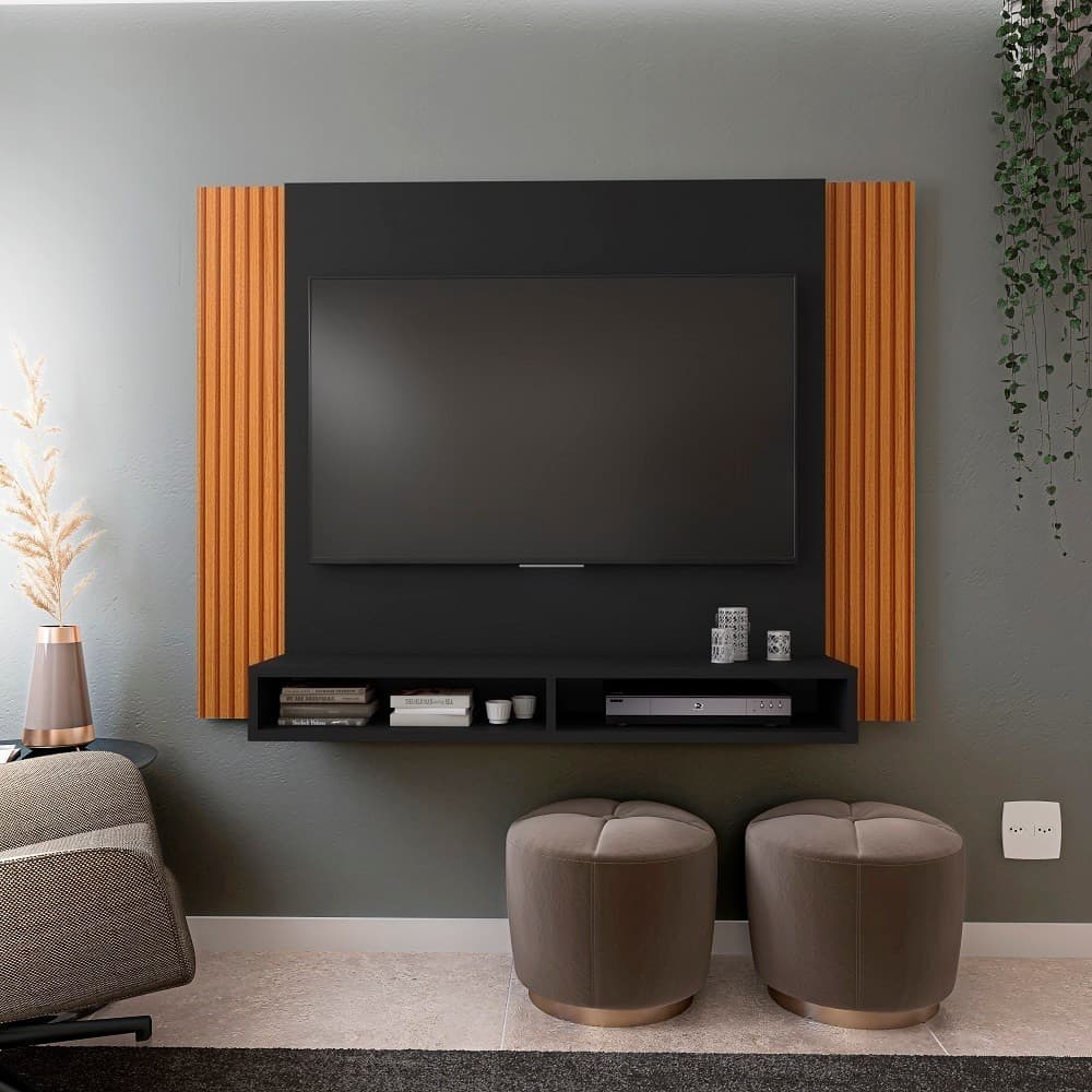 Painel para TV até 43 polegadas com 2 Nichos Design Moderno Japão