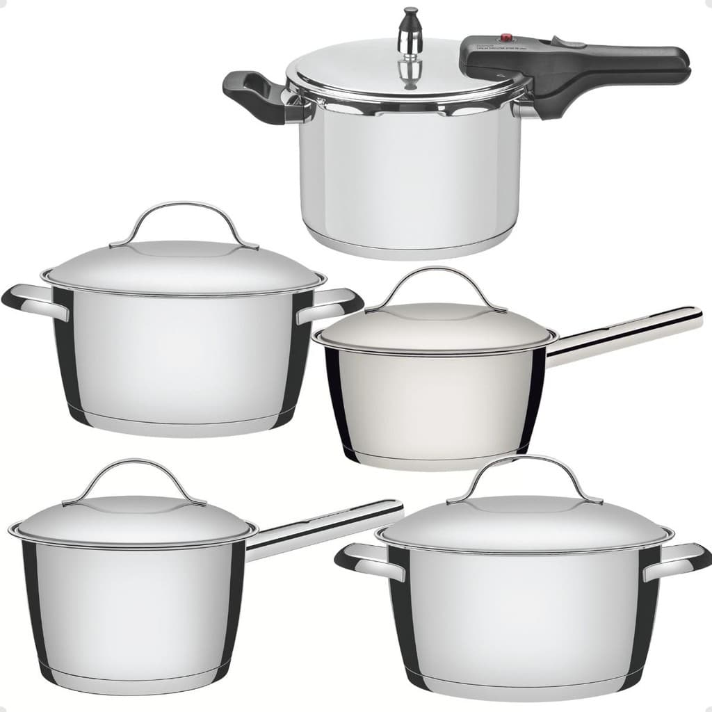Jogo Panela Pressão Inox Indução Allegra Brava Tramontina 5 Peças