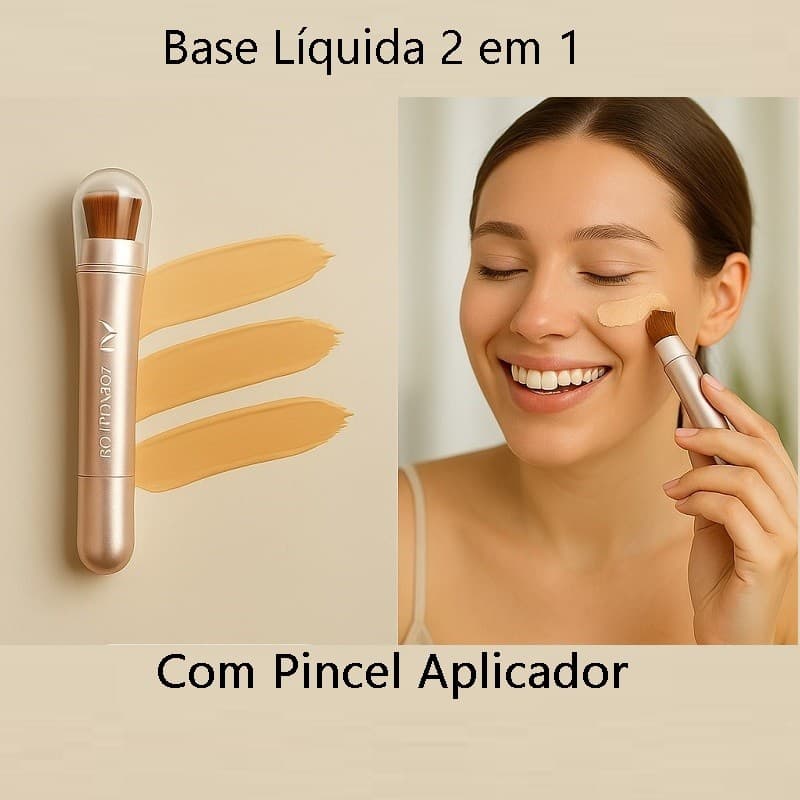Corretivo Líquido Matte 2 em 1 | Acabamento Profissional com Pincel Duplo Embutido!