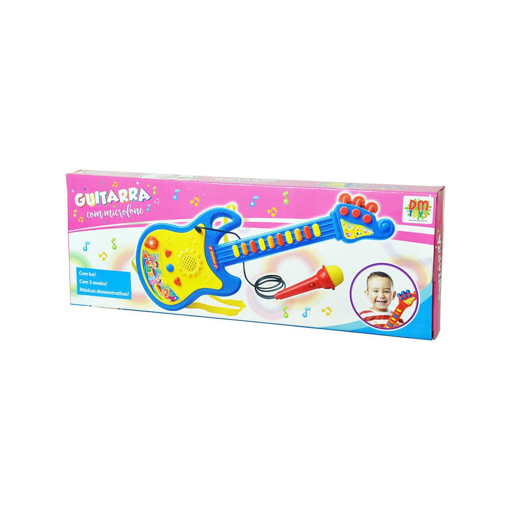 Brinquedo Guitarra Infantil com Microfone - DM Toys