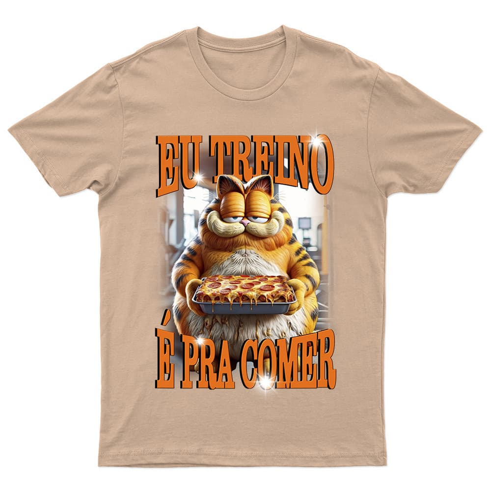 Camiseta Premium Treino pra comer Feminina Gato Garfield Academia Engraçado Envio Imediato