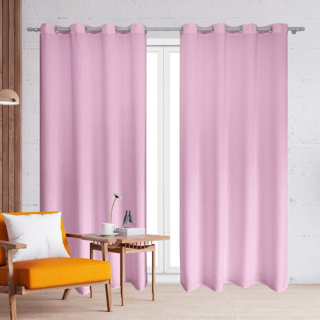 Cortina Roma  2,00 x 1,70 Para Quarto Ou Sala Corta Luz Rosa