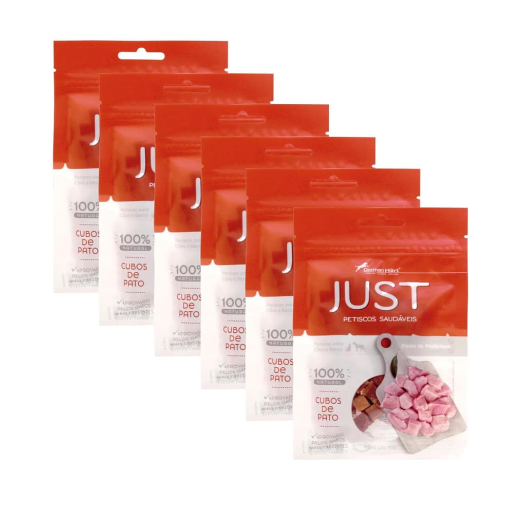 Petisco Natural Just Cubos de Pato 55g KIT 6 UNIDADES
