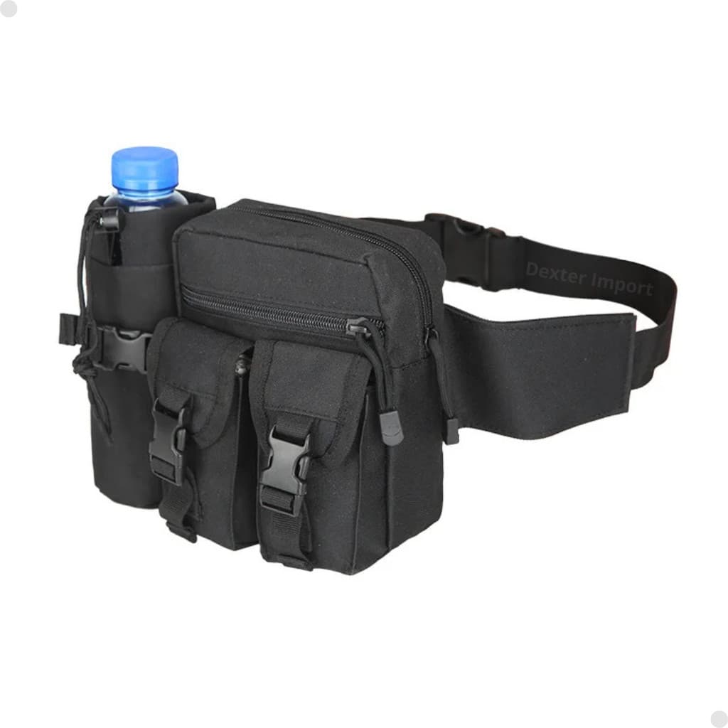Pochete Tática Militar com Suporte para Garrafa – Ideal para Esporte, Caminhada e Trilhas