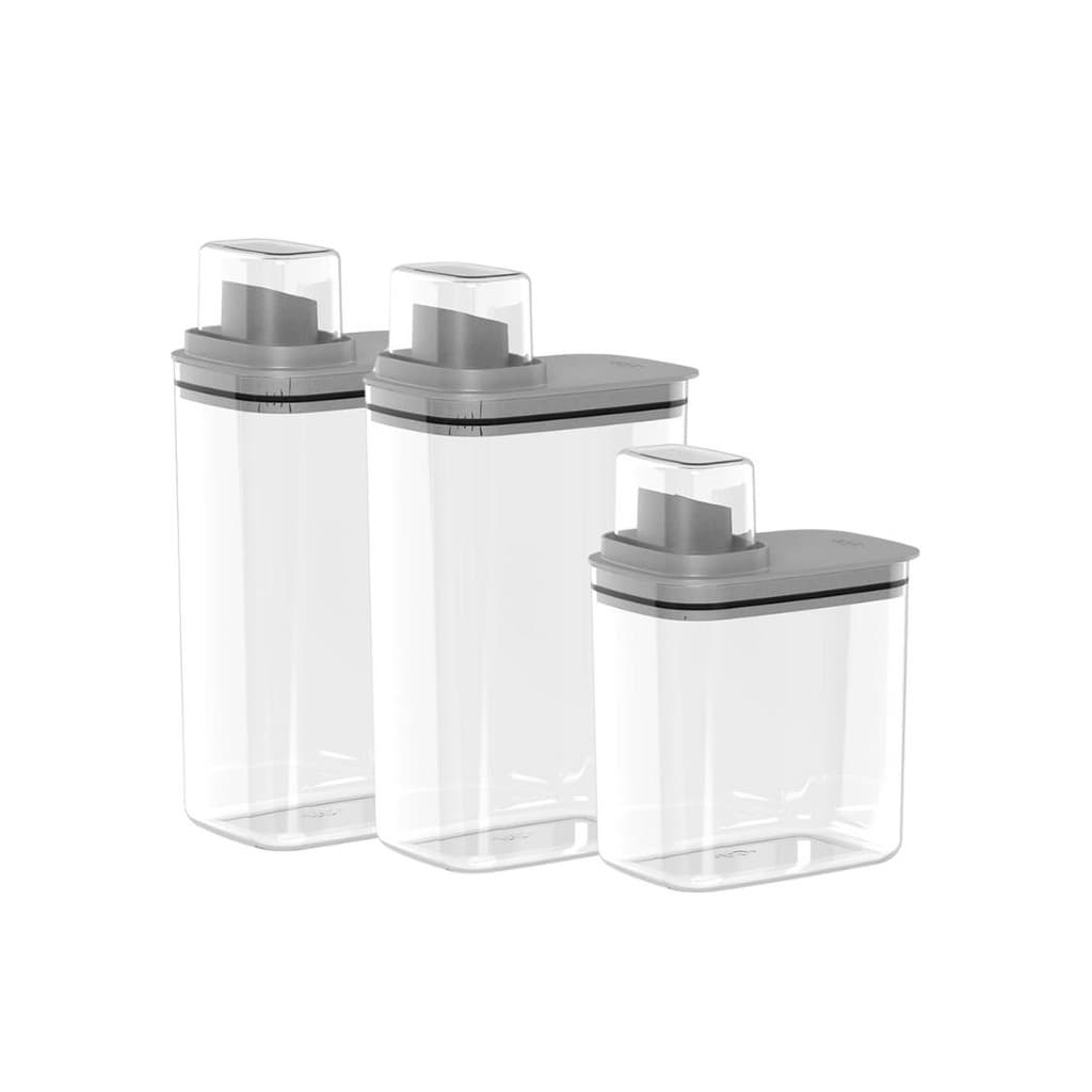 Kit 2un 2,3L + 1un 1,5L Dispenser Organizador de Lavanderia Para Amaciante Sabão em Pó