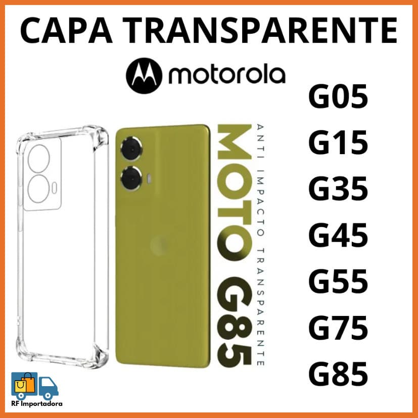 Capa Transparente TPU Anti Shock Para Motorola G05 G15 G35 G45 G55 G75 G85