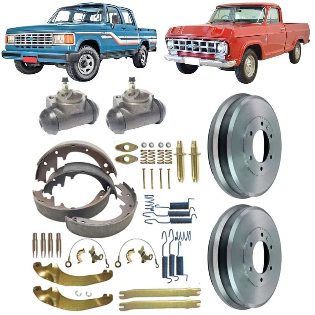 KIT REPARO SAPATA CILINDRO + TAMBOR FREIO TRASEIRO GM A10 C10 C14 A20 C20 78/92