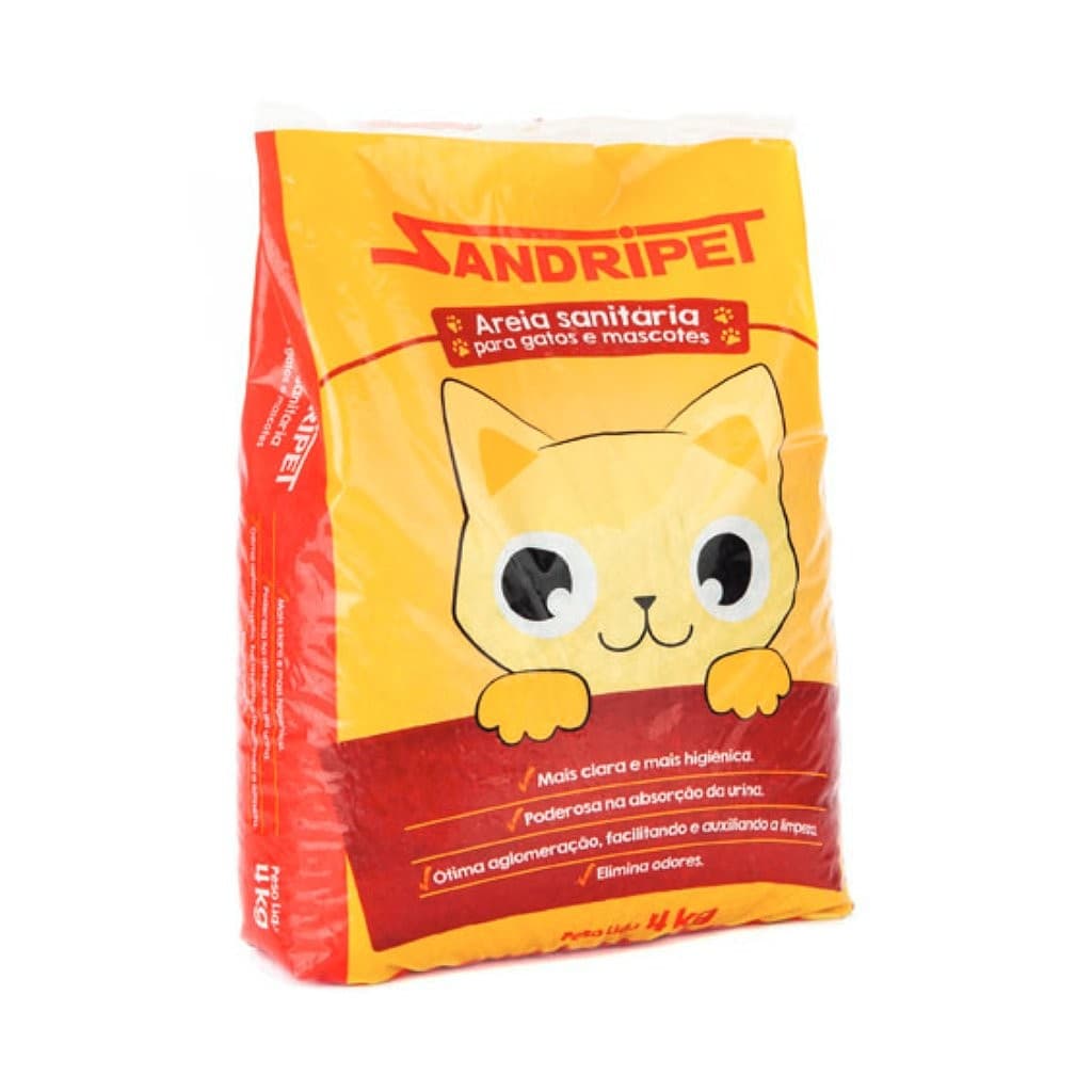 Areia Sanitária Higiênica Gatos e Mascotes Sandripet 4kg