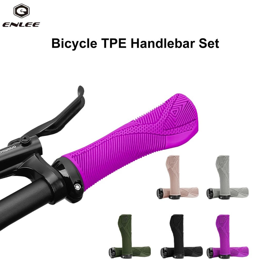 ENLEE  De Punhos De Bicicleta TPE Macios , Trava Antiderrapante Em , Leves Para Ciclismo MTB E BMX