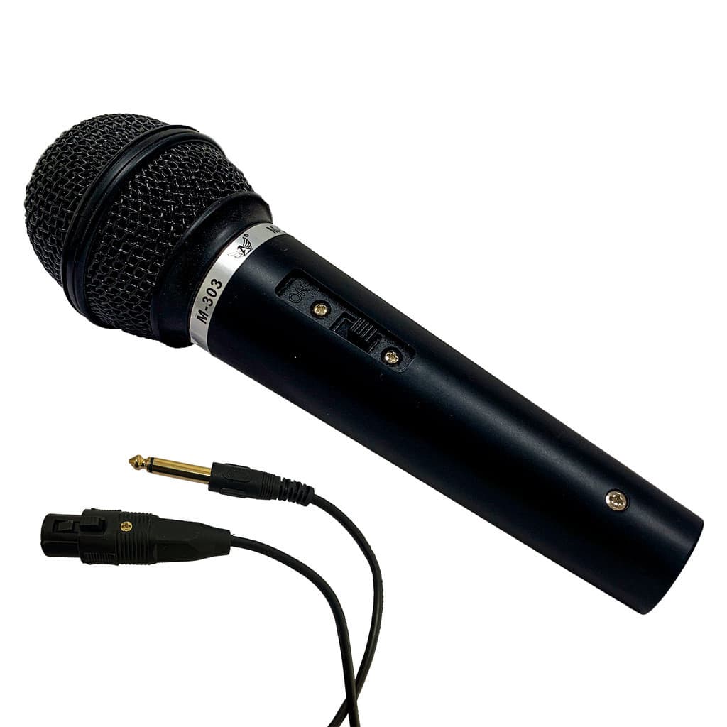 Microfone Mão Dinâmico Anti-Ruido Com fio Karaokê P10 e XLR