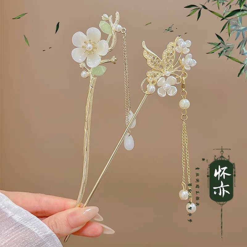 Palito De Cabelo Dourado Estilo Chinês Clássico Oriental Metal Coque Tradicional Hair Stick Elegante