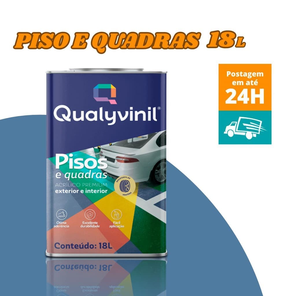 Tinta Acrílica Piso Premium 18L Qualyvinil Escada Varanda Calçada Quadra 100m²