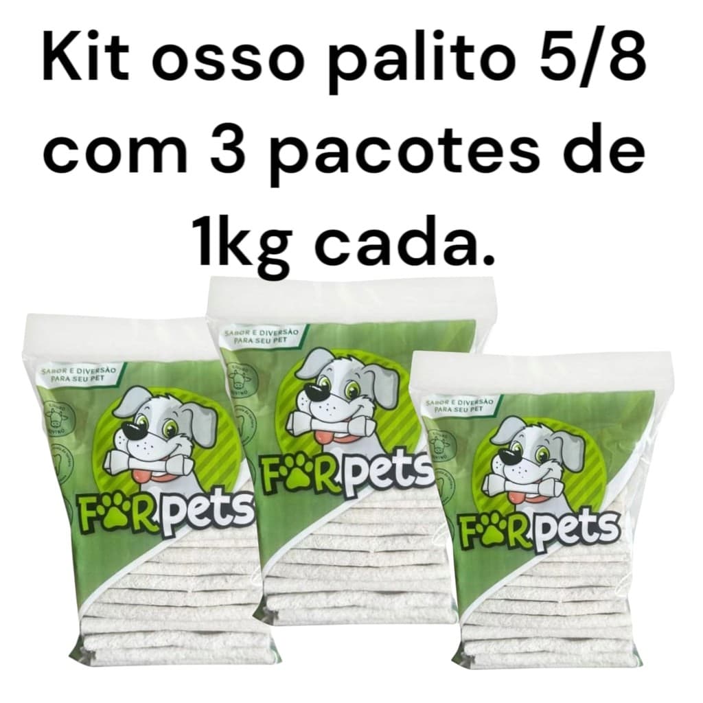 OSSO PALITO NATURAL 5/6 KIT COM 3 PACOTES