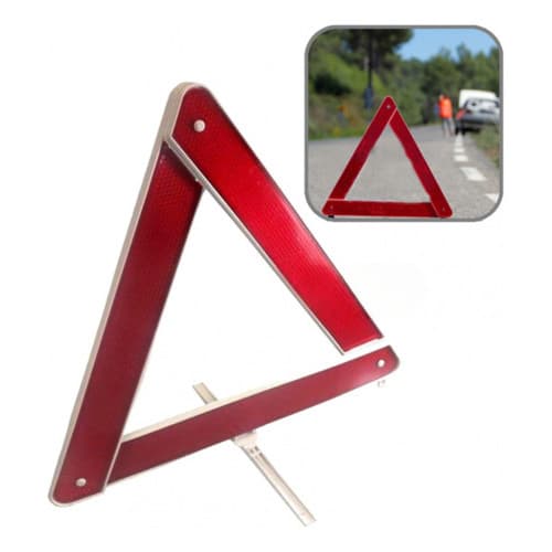 Triangulo P/carro Sinalização Segurança Plástico Base Branca