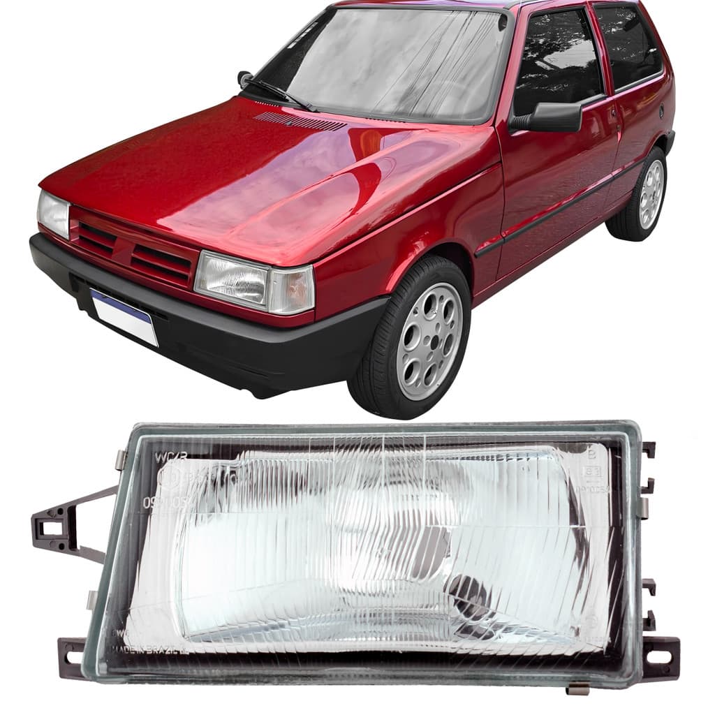 Farol Uno Fiorino Elba Prêmio 1991 Até 2003 Lado MOTORISTA Lente Vidro