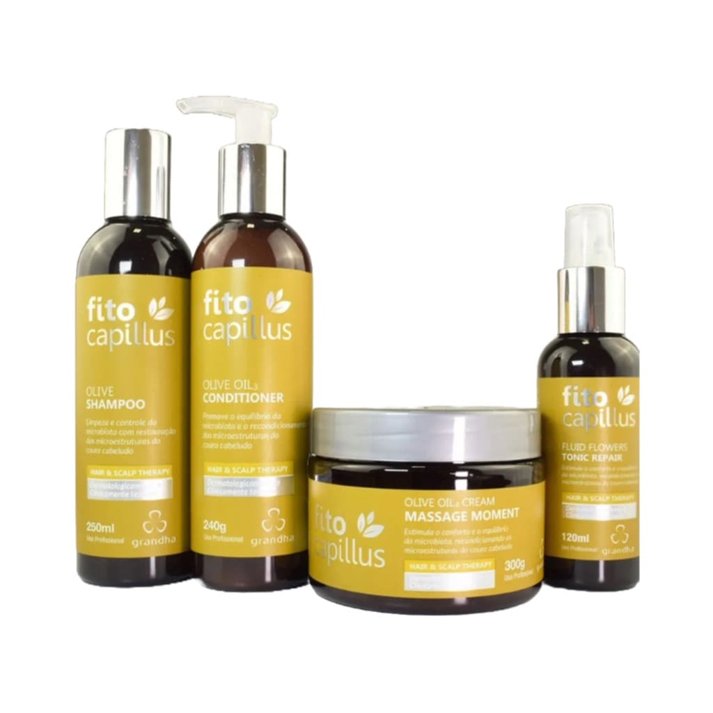 Kit Fito Capillus Olive Shampoo+Condicionador+Máscara+Tônico