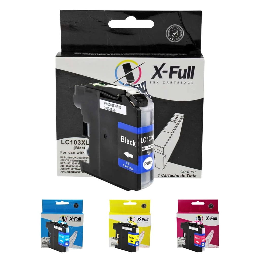 Cartucho de Tinta X-Full Compatível com LC103 LC105 LC107 XL para MFC-J4310 J4510 J6520 J6720 J6920