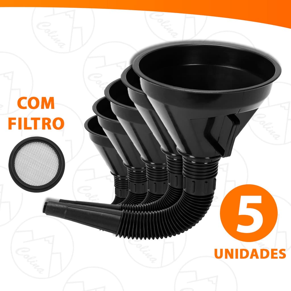 Funil Flexível Plástico Sanfonado Óleo Motos Carros Gasolina Álcool Combustível