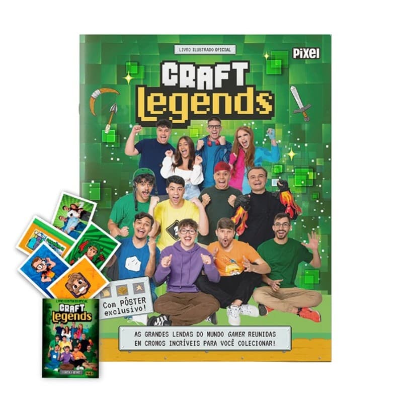 Álbum Figurinha Craft Legends Minecraft 5 cromo youtubers