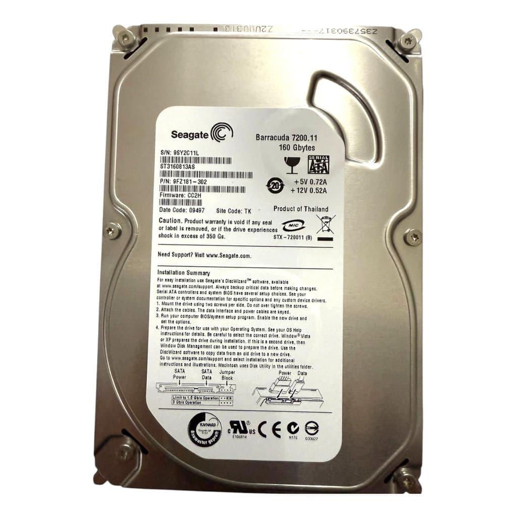 Disco Rígido Seagate 160 Gb Sata 3.5 9fz181-302 St3160813as