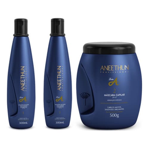 Kit Aneethun Linha A 2 Shampoos 300ml + Máscara 500g E.B