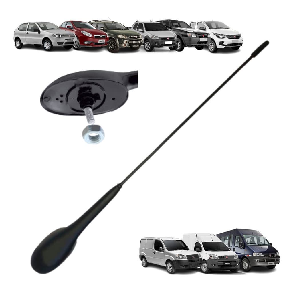 Haste Antena De Teto Fiat Palio Weekend 1997 Até 2020 Am / Fm Radio Mp3 Mp5 Multimidia