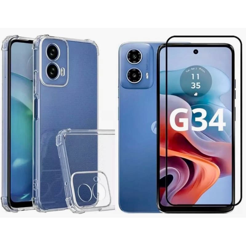 Capa Capinha + Película de Vidro 3D Moto G34 5g