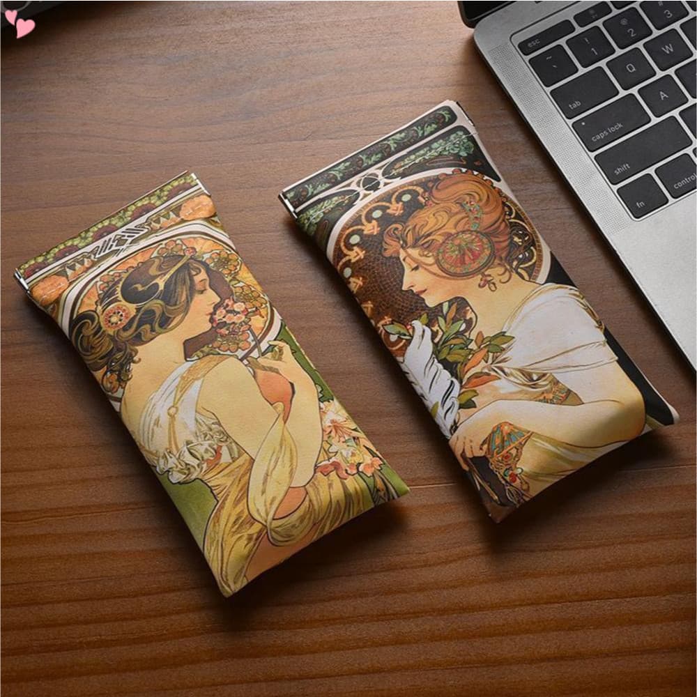 Bolsa Portátil Para Óculos , De Armazenamento De Couro PU , À Prova D'água , Camélia , Deusa , Capa Protetora Cabo De Da