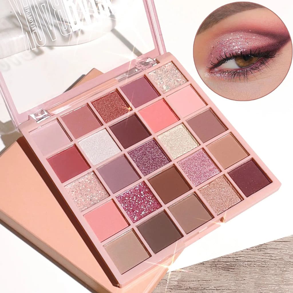 Paleta de Sombras Profissional com 25 Cores, Glitter para Olhos, Sombra de Longa Duração, Paleta de Maquiagem Coreana, S