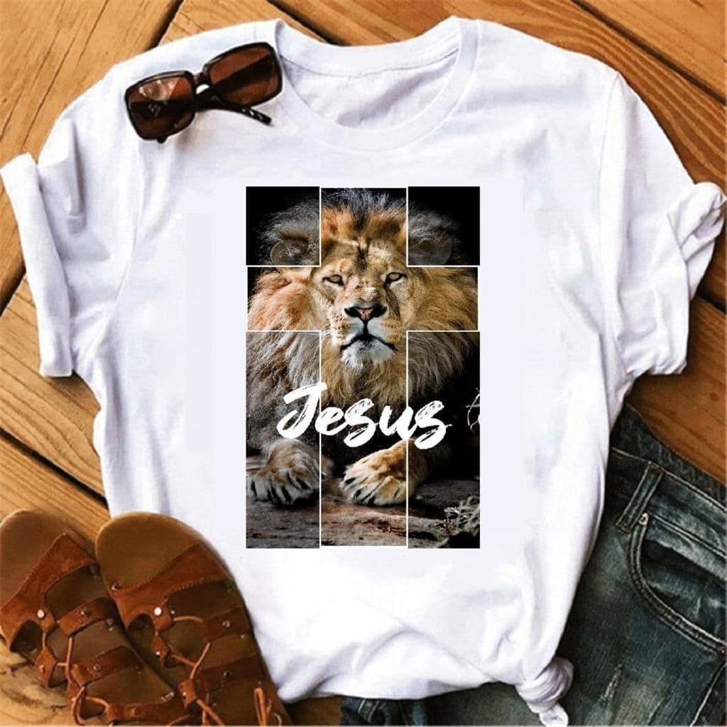 Camiseta Branca Feminina Estampada - Oncinha - Várias Estampas Distribuidora