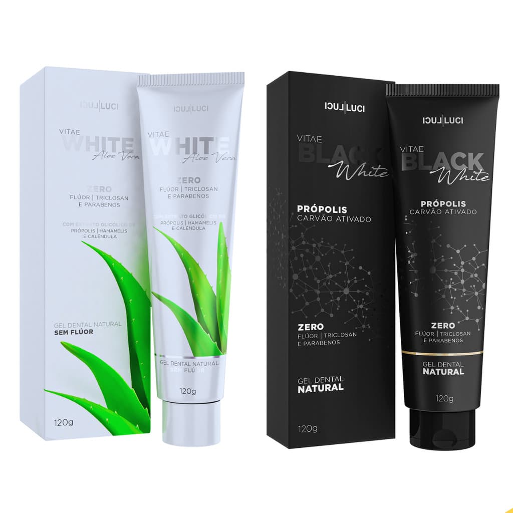 Kit Gel Dental Aloe Vera Gel Dental Black Luci Luci