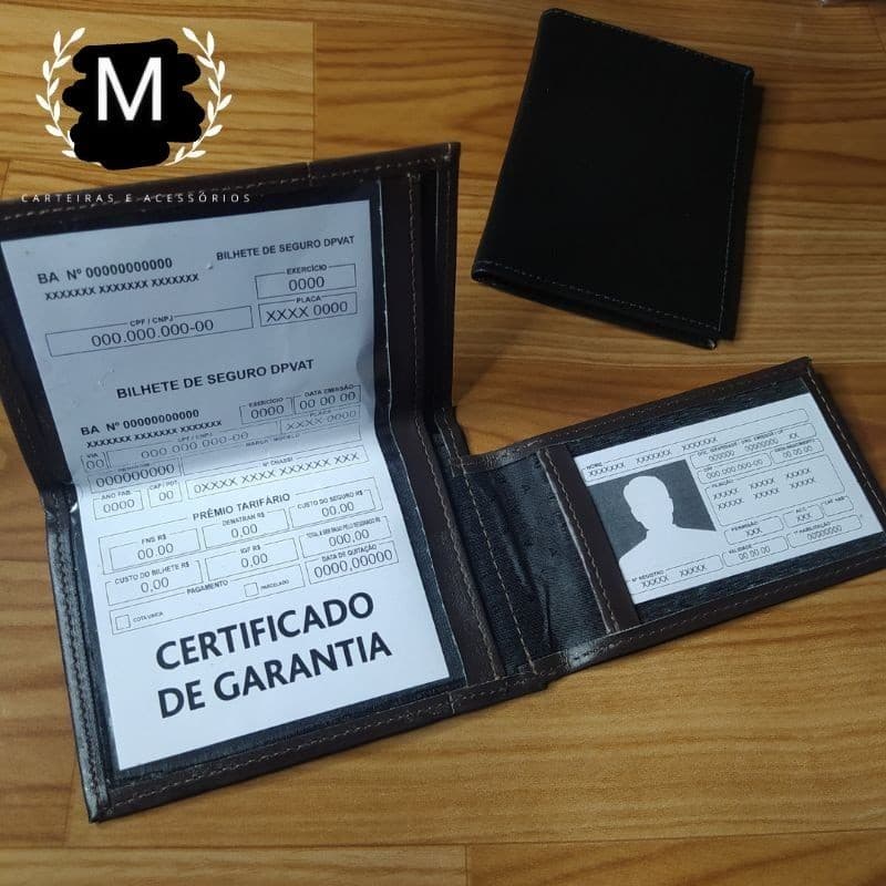 Porta Documento 2 abas Couro sintético.