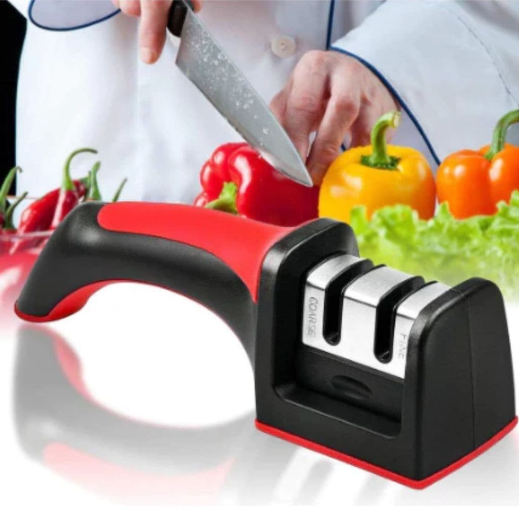 Amolador Afiador De Facas Em Aço Inox Com 3 Afiadores Amolador De Facas Profissional Promoção