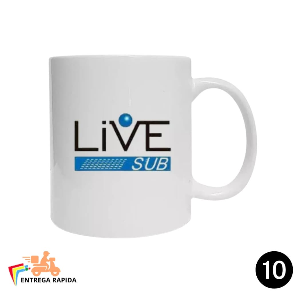 Caneca de Ceramica Branca Livesub 325ml - Para Sublimação 10 Unidades