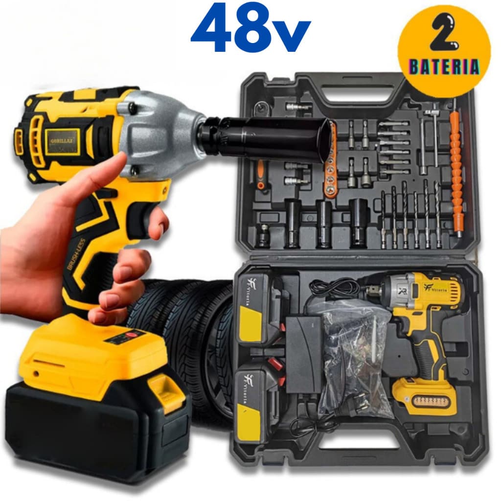 parafusadeira/furadeira de impacto 46v com kit de ferramentas com 2 velocidades