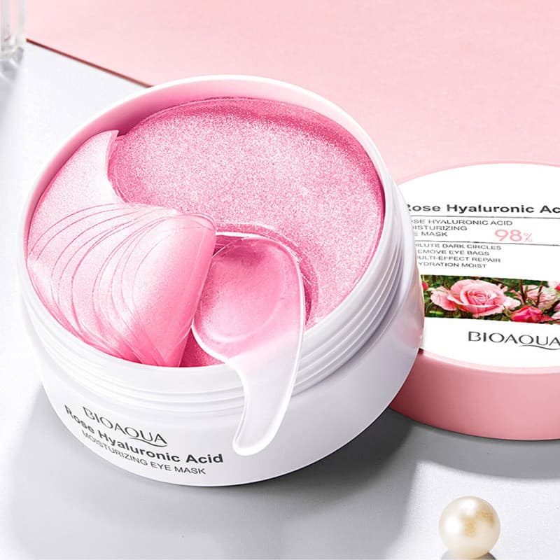 BIOAQUA Rosa Ácido Hialurônico Máscara De Olho Anti Círculos Escuros Sacos Hidratante Endurecimento Remendos Produtos De