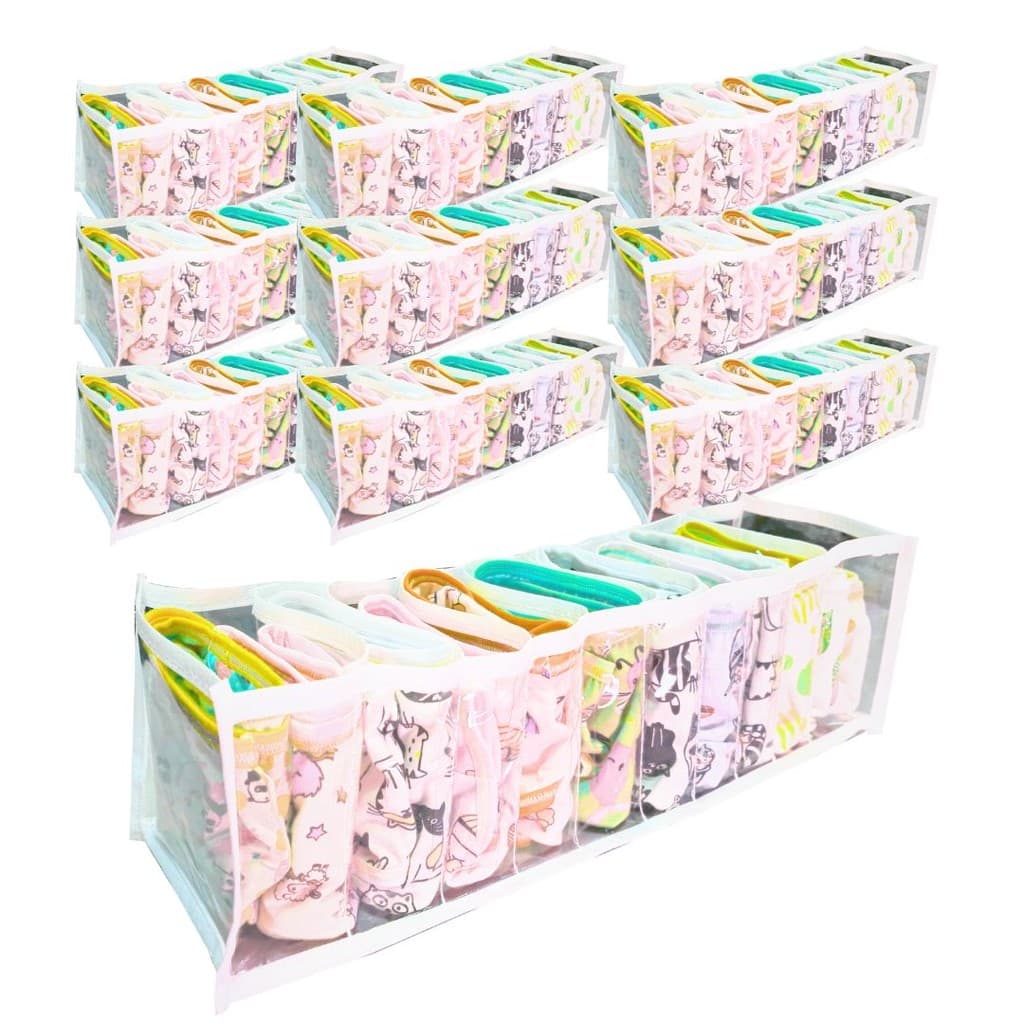 Colmeia Organizadora – Kit 10 unid. para Gavetas 10x12x35cm | Calcinhas, Cuecas, Meias e Bebê
