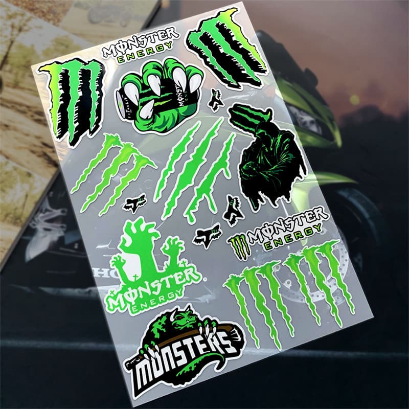 Adesivos Refletivos Ghost Claw para Kawasaki – Decalques Impermeáveis para Moto, Veículo Elétrico e Capacete – Decoração