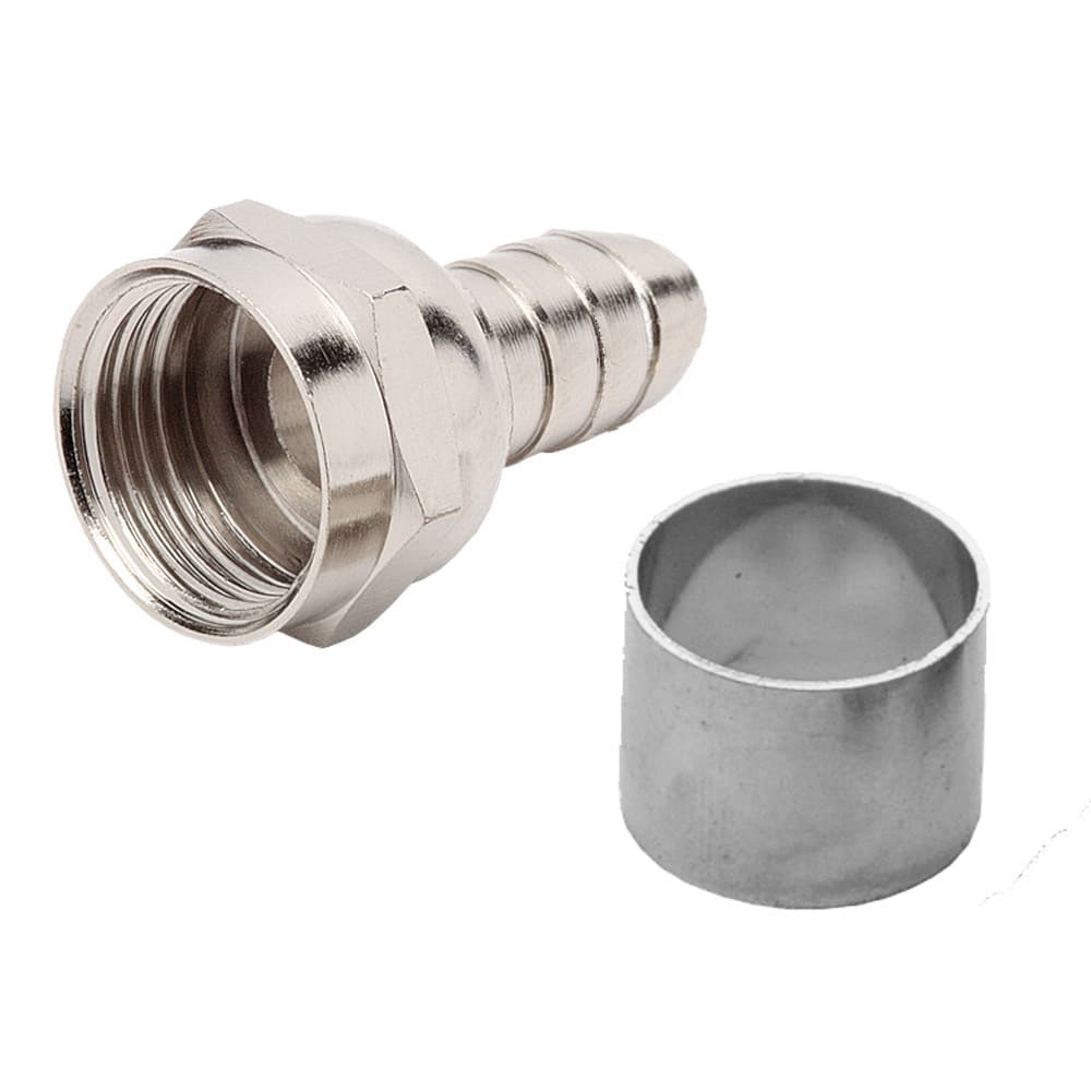 Conector F Anel Para Crimpar RG59 Cabo Coaxial Antena CFTV C/100 Peças Tozz