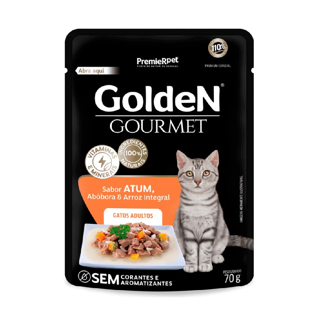 SACHE PARA GATO GOLDEN GOURMET GATOS ADULTO ATUM 70 G
