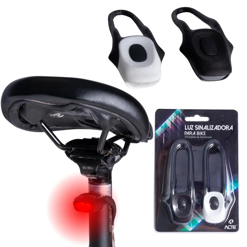 Lanterna Luz Sinalizadora Bike 3 Funções A68 Acte Sports