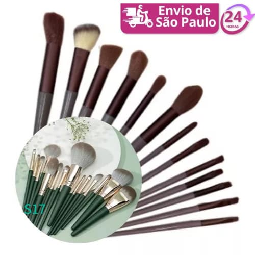 Conjunto de 13 Pincéis de Maquiagem Profissional para Contorno e Corretivo (S026)