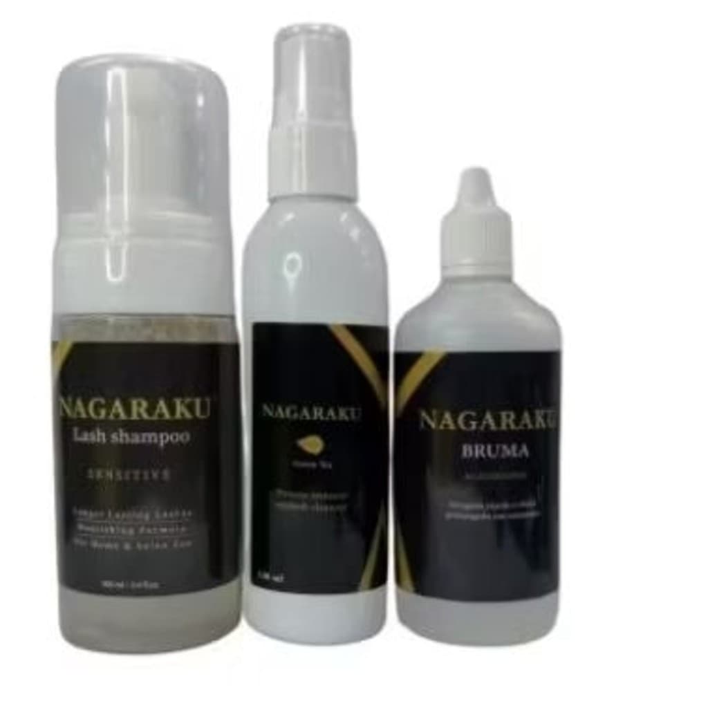 Kit Retenção de cílios Nagaraku com Bruma, Primer e Lash Shampoo