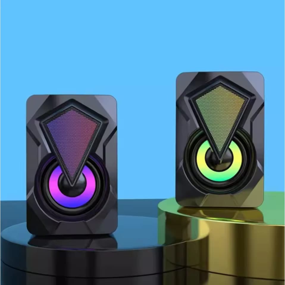 Caixinha de som computador PC gamer alto falante RGB luz caixa