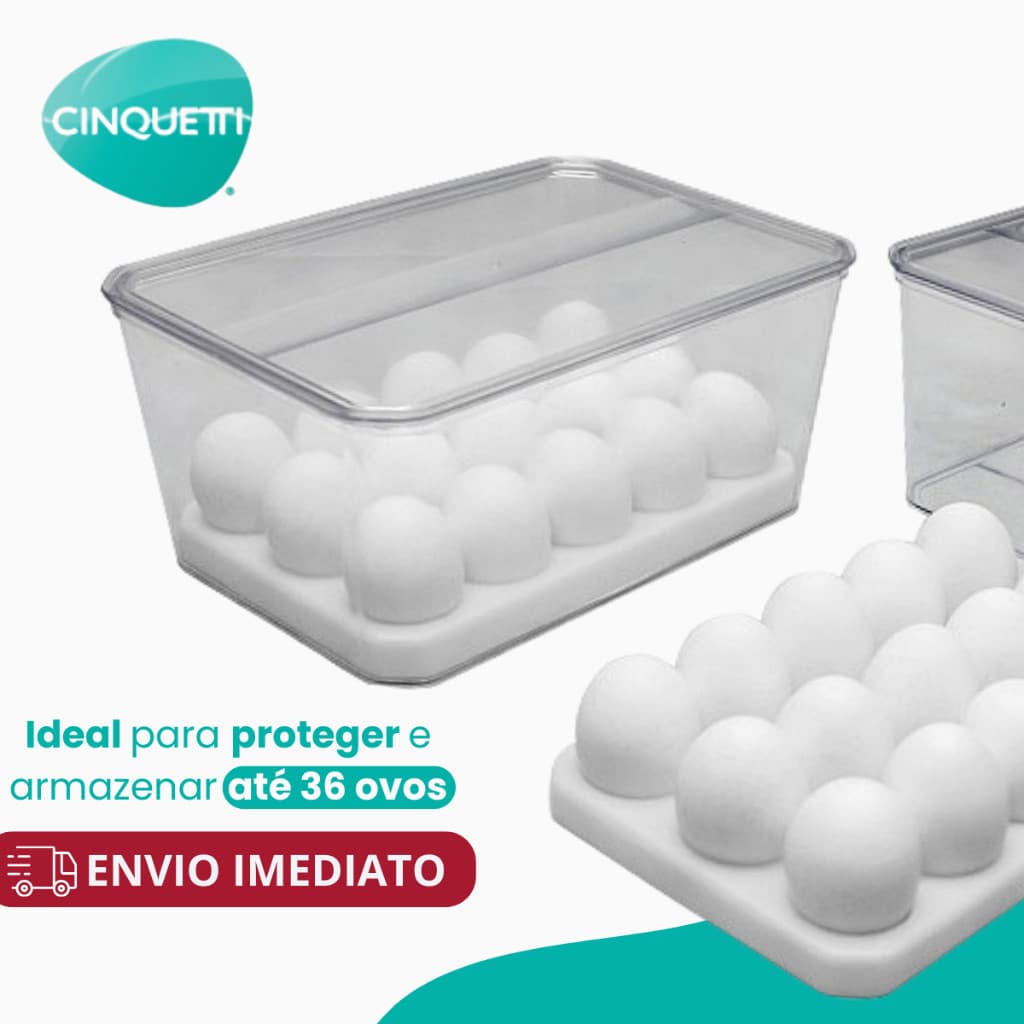 Porta Ovos De Geladeira Pote Organizador Para Ovo Com Tampa Armazena Até 36 Unidades Ovo Cozinha Empilhável