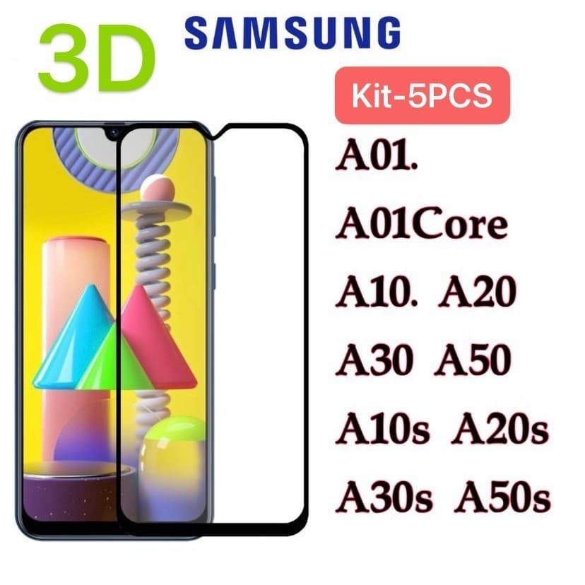 Película De Vidro 3D Para Galaxy A Todos os modelos A01 A01core A10 A20 A30 A10s A20s A30s A50 A50s