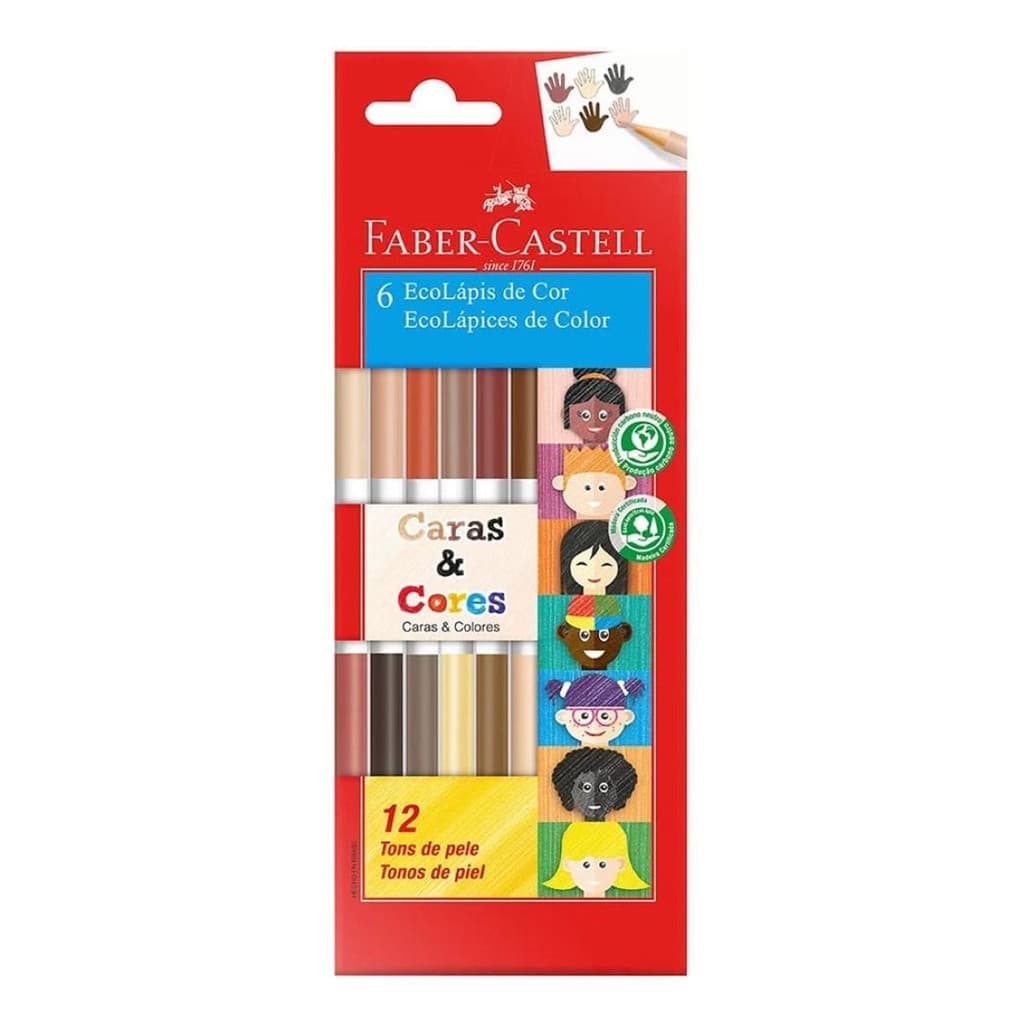 Lapis De Cor Bicolor Caras E Cores Tons De Pele 12 Cores