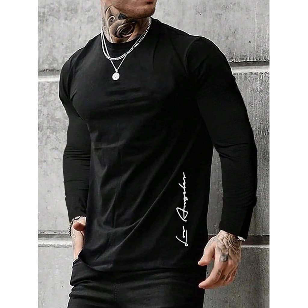 Camiseta "Los angeles" Manga Longa Estampada Masculina Alta Qualidade