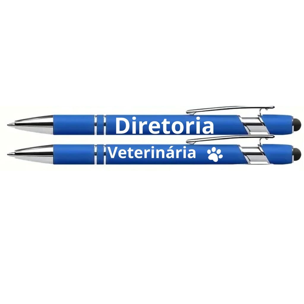 kit 12 Canetas com Touch em Metal Personalizadas A Laser seu Nome Marca Celular Sua Assinatura